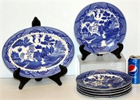 Blue Willow Occupied Japan Plates & Platter