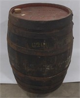 (AD) Vintage Wooden Barrel. 16" tall x 11.5"