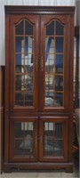 (AD) Wood China Cabinet with Mirror Back. 76" x