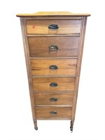 ANTIQUE POPLAR 6 DRAWER LINGERIE CHEST