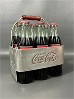 Coca-Cola Aluminum Six-Pack Caddy & Full Bottles
