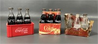 Miniature Vintage Coca-Cola Bottles & Caddies