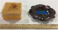 Jewelry box w/ metal New York souvenir plate