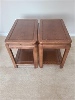 Pair of Wood End Tables 26x15x22"