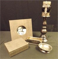 Picture frame, Trinket Box, Pillar Candlestick
