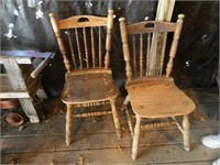 2 SPINDLE BACKED CHAIRS