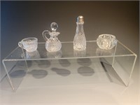 set of 4 clear child's glass