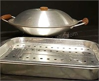 Electric wok and roasting pan