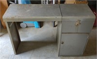 Vintage Metal Cabinet w/ folding table & Lift Top