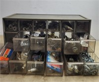 18 Bin Storage With Electrical / Tune up Parts &
