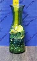 Green Glass Milk Bottle Style Vase