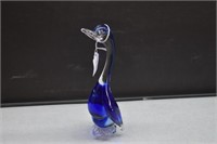 Murano Glass Bird Sculpture Cobalt Blue Hand Blown