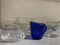 PYREX GLASS BAKING DISHES, CORELLE MEASURING CUP