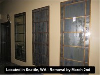 LOT, (3) 79" X 29" METAL FRAMED WALL MOUNTED