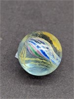 Clear Marble With Various Colours Ribbon Core