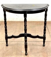 Traditional Style Ebonized Demi-lune Console Table