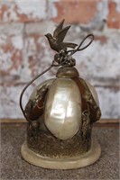 A Victorian MOP Call Bell with brass bird finial
