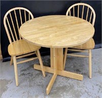 Round Drop Leaf Kitchen Table and 2 Chairs