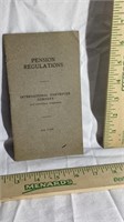 IH 1922 Pension Regulations Booklet