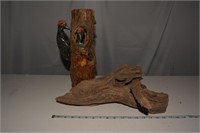 Handmade Wooden Woodpecker Art and Wood Piece