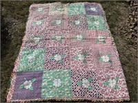 Handmade Appliqued Magnolia Flower Quilt