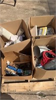 4 large boxes of unsorted garage stuff from