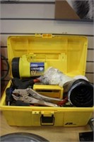 YELLOW TOOL BOX WITH CONTENTS