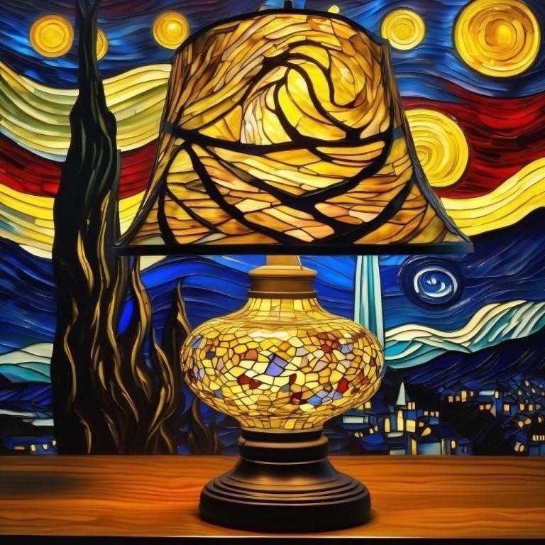 Stain Glass Lamp 3 LTD EDT Signed by Van Gogh Ltd
