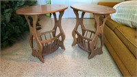 PAIR OF WOOD SIDE TABLES