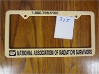 NAT. ASSOC. OF RADIATION SURVIVORS LIC PLATE COVER
