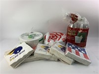 Large Lot of Disposable Plates/Napkins/Cups