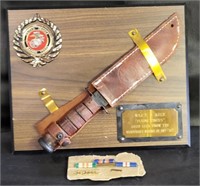 Marine K-Bar Knife, Plaque & More