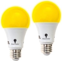 NEW 2PK A19 60W Yellow LED Bug Light Bulbs