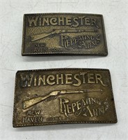 (2) Vintage Winchester Repeating Arms Belt Buckles