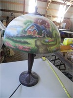 Vintage Lamp w/Decorative Shade - approx. 22" tall