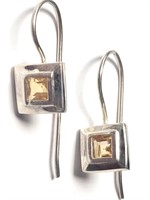 $80 Silver Citrine Earrings