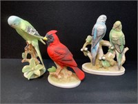 Lefton Cardinal and Parrot Figurines