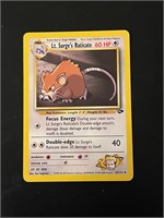 Pokemon Lt Surge's Raticate Vintage Card