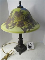24" Tall Metal Base Lamp with Glass Shade (R1)