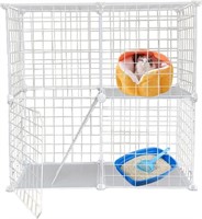 2 Tier Metal Cat Cage (29.52x15.35x28.74 in)