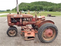 Farmall B tractor with Woods belly mower 1940