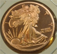 1 oz fine copper coin walking liberty