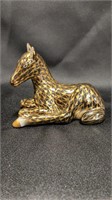 Herend, Foal Baby Chocolate and gold, 3" H X 4" L,