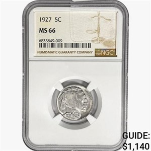1927 Buffalo Nickel NGC MS66