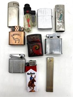 Vintage Lighters and Eagle Lighter Case 
- 3.25”