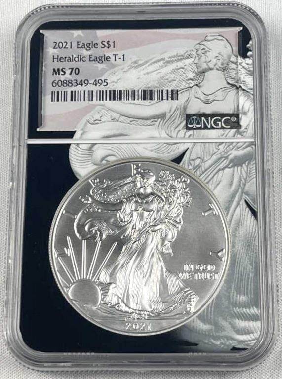2021 T1 MS70 American Silver Eagle NGC 1oz