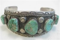 Navajo SS & Turquoise Bracelet - Tested