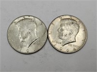 2-  1964 D Kennedy Silver Half Dollars