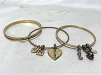 3 Juicy Couture bangles, scratch tested for 10k