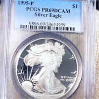 1995-P Silver Eagle PCGS - PR 69 DCAM